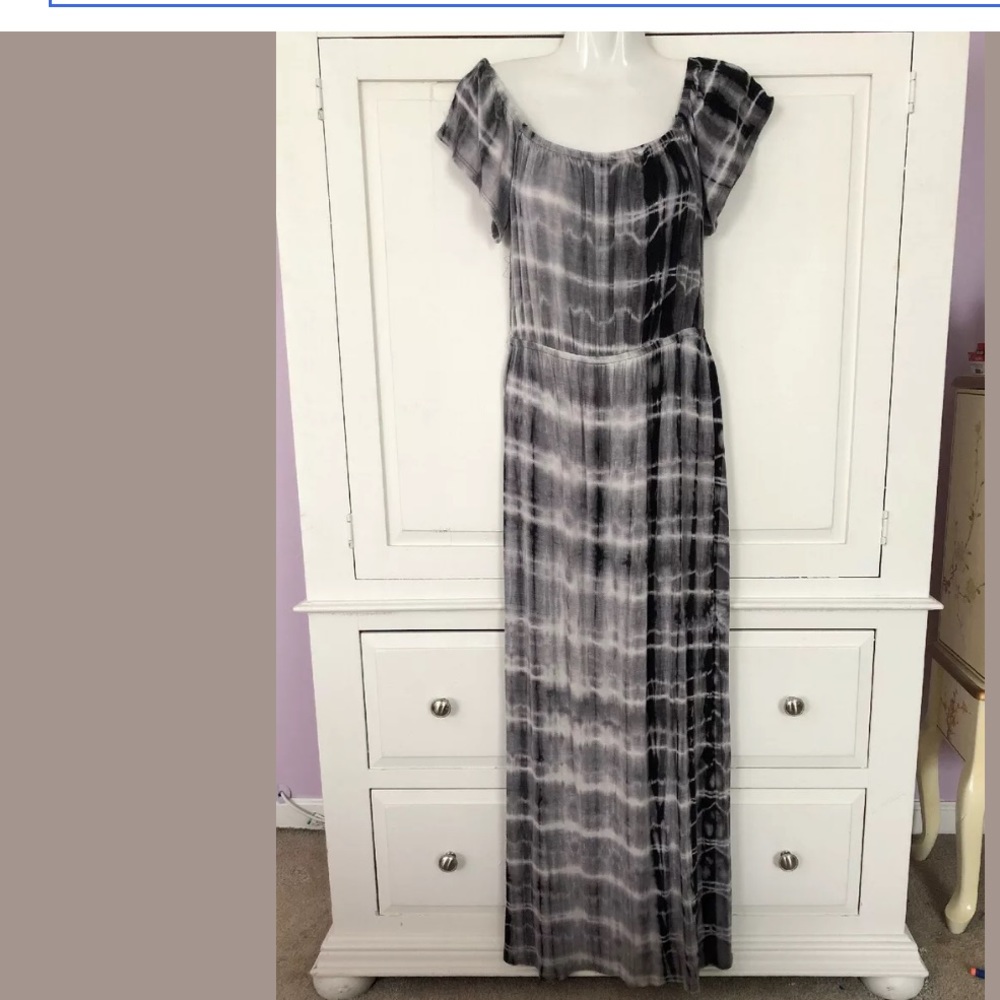 Tye dye maxi Dress small gray